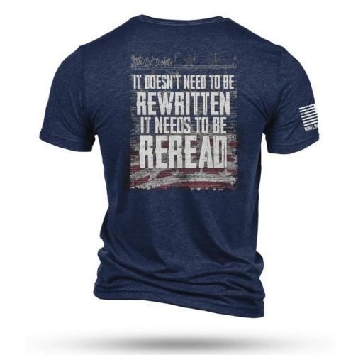 Nine Line Reread Not Rewritten T-Shirt Navy Blue 2XL