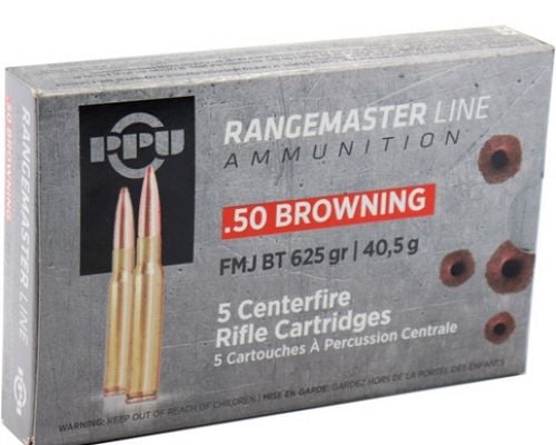 PPU RANGEMASTER 50 BMG 625G FMJ 5 Round BOX 20 BOXES PER CASE