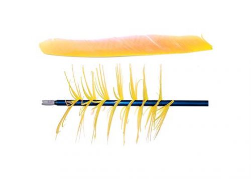 Trueflight Spiral Wrap Flu-Flu Feathers Yellow RW 100 pk.
