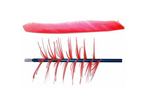 Trueflight Spiral Wrap Flu-Flu Feathers Red RW 100 pk.