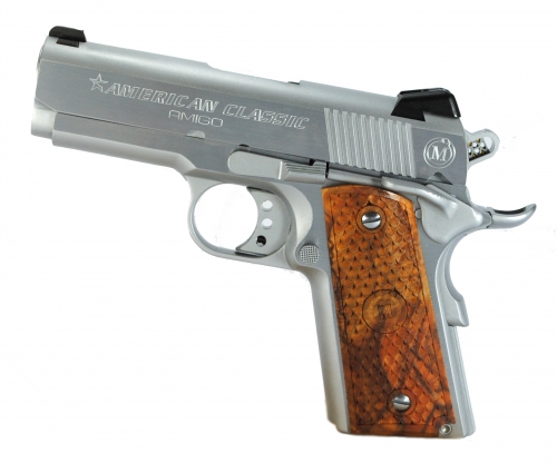 American Classic ACA45C 1911 Amigo 45 ACP 3.50 7+1 Chrome Hard Hardwood Grip