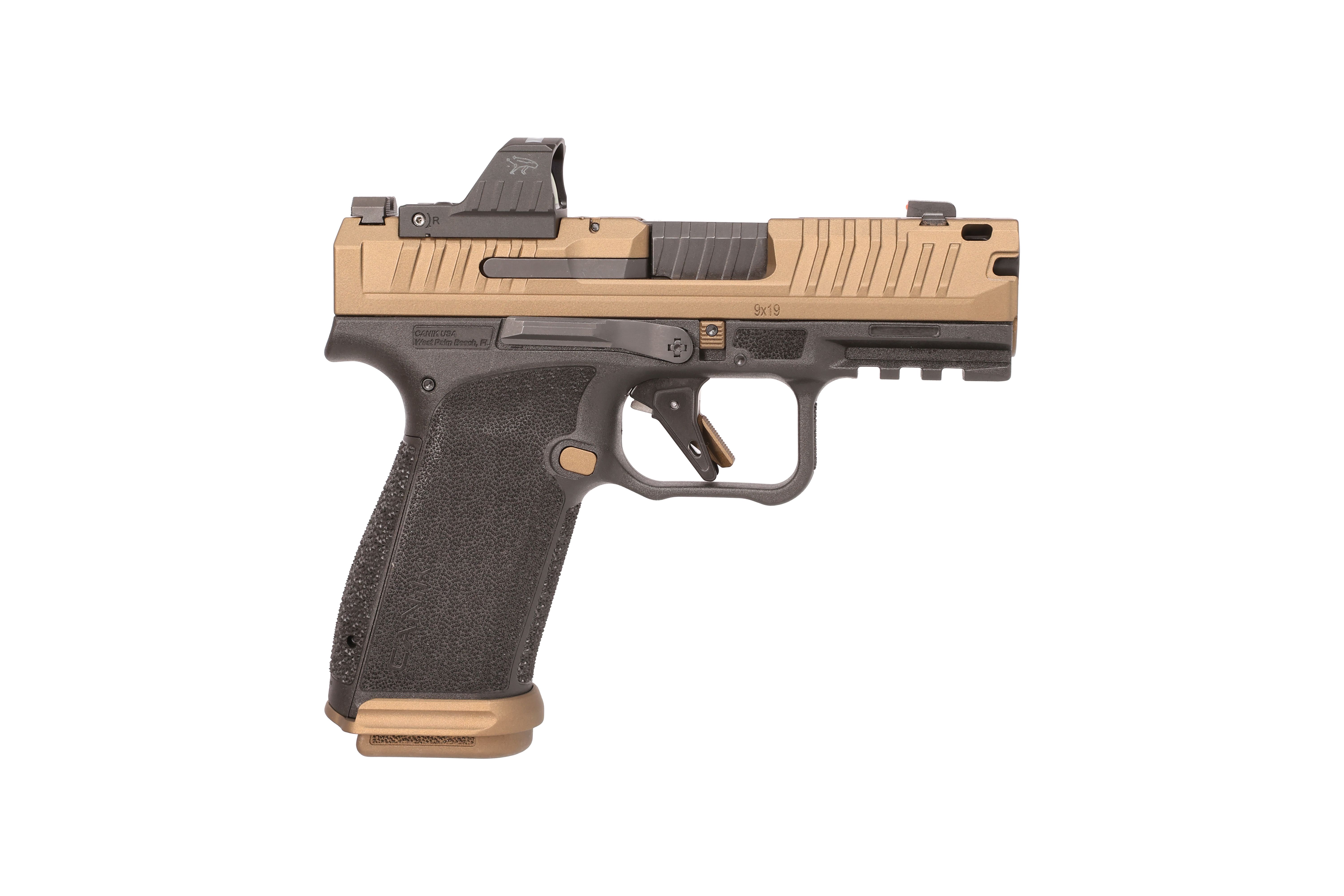 Canik Mete MC9 Prime 9mm Semi Auto Pistol, Black/Bronze, w/ Mecanik M01 Optic, 17+1 - HG8658LEV-N Canik Mete MC9 Prime 9mm Semi Auto Pistol, Black/Bronze, w/ Mecanik M01 Optic, 17+1 - HG8658LEV-N