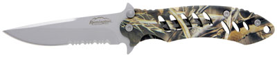 Remington 18218 F.A.S.T. Folder Stainless/ Black Finish Straight/Serrated Edge