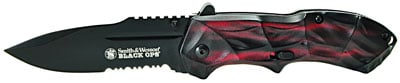 Smith & Wesson Knives Black Ops Red Serrated