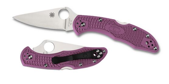 Spyderco C11 Delica Flat Ground Purple Plain