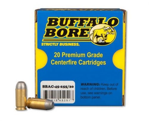 Buffalo Bore Outdoorsman Flat Nose 45 ACP+P Ammo 20 Round Box