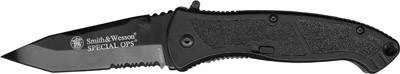 Smith & Wesson Knives BSPECLS Special Ops Folder 3.7 Steel Tanto Aluminum Blk