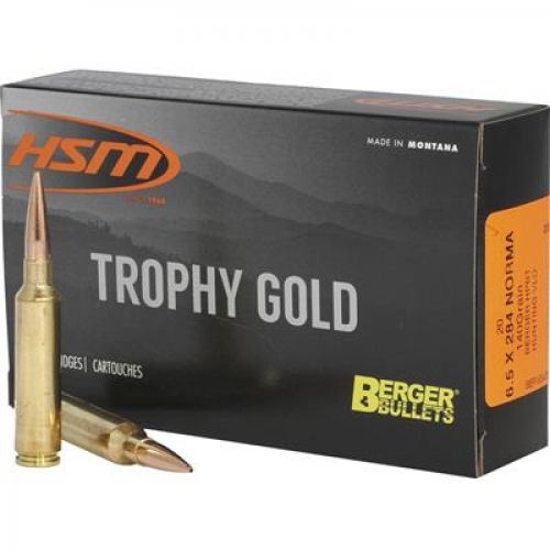 HSM Trophy Gold 6.5mmX284 Norma Boat Tail Hollow Point 140 G