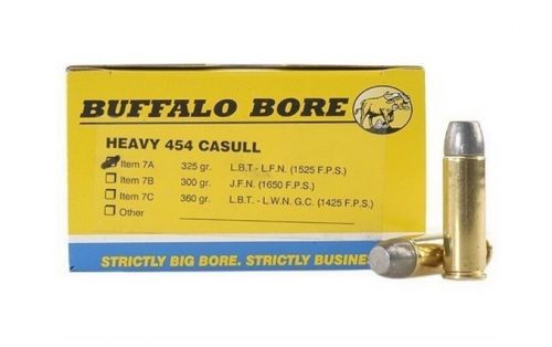 Buffalo Bore Ammunition 7A/20 Pistol 454 Casull 325 gr Lead Flat Nose (LFN) 20 Bx/ 12 Cs