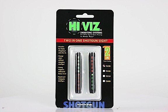 Hi-Viz Two-In-One Magnetic Front Ultra Narrow Green/Orange Fiber Optic Shotgun Sight