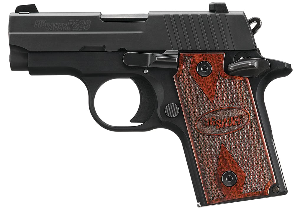 P238 380 acp 2.7  Nitron BLK SAO Rosewood Grips 6rd