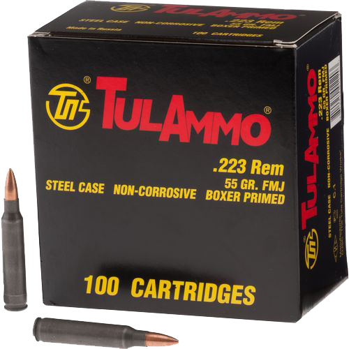 Tulammo 223 Rem/5.56 NATO FMJ 55GR Steel Case 100Bo