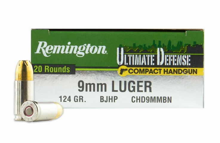 Remington Ammunition Compact 9mm Brass JHP 124 GR 2