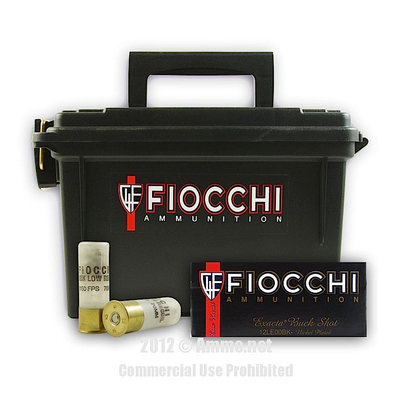 Fiocchi Nickel Plated Buck Round Low Recoil 12 GA 2.7