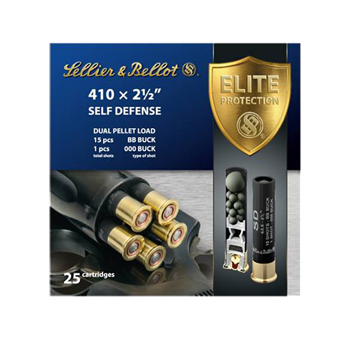 Sellier & Bellot  Self Defense  Buckshot  410 GA 2.5 00 Buck & 000Buck 25rd box