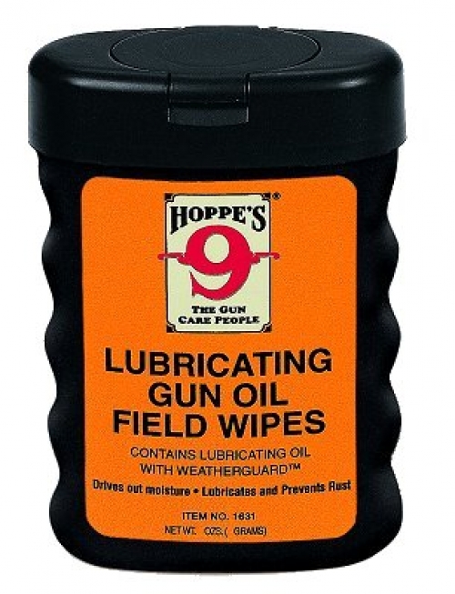 Hoppes Rust Preventing Lubricating Gun Oil Field Wipes