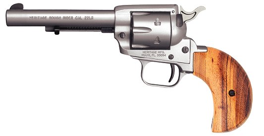 Heritage Manufacturing Rough Rider Satin/Wood Grip 4.75 22 Long Rifle / 22 Magnum / 22 WMR Revolver