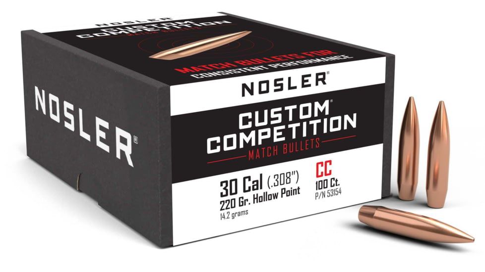 Custom Competition Rifle Bullet .308 Diameter 220 Grain Hollow P