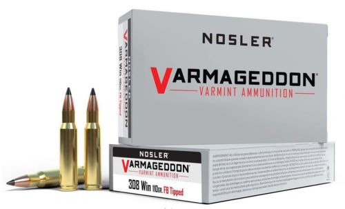 Nosler Varmageddon Flat Base Tipped 308 Winchester Ammo 20 Round Box