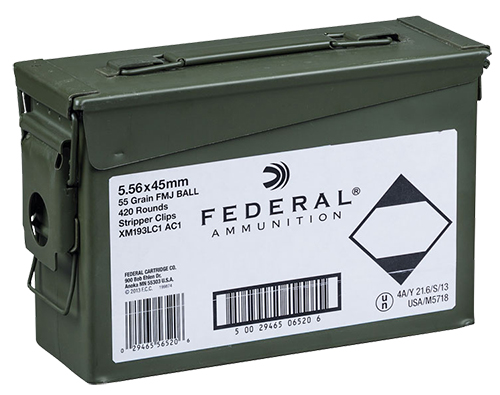 Federal M193 5.56 NATO 55GR FMJ Can 20Boxes/21 420