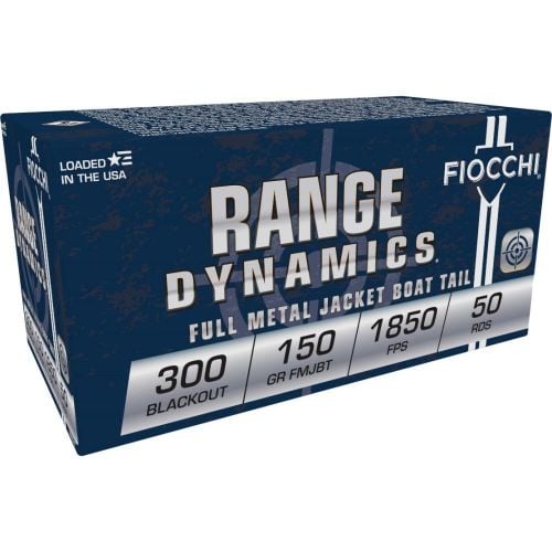 Fiocchi Full Metal Jacket 300 AAC Blackout Ammo 150gr fmj  50 Round Box