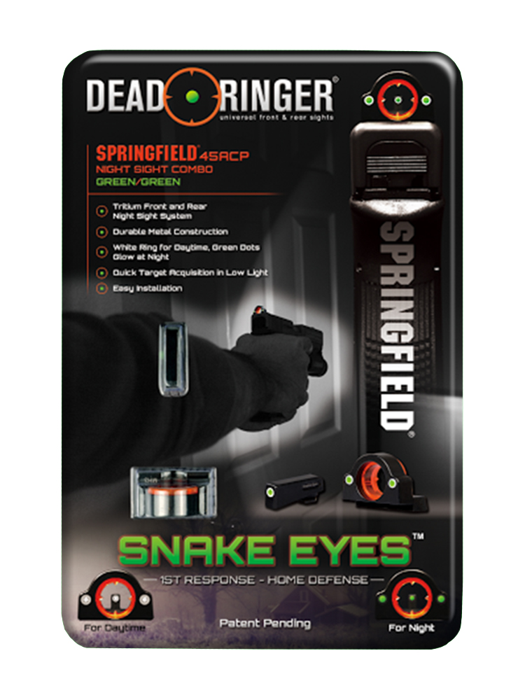 Dead Ringer Snake Eyes Springfield XDM Front/Rear Tritium Night Grn/Grn