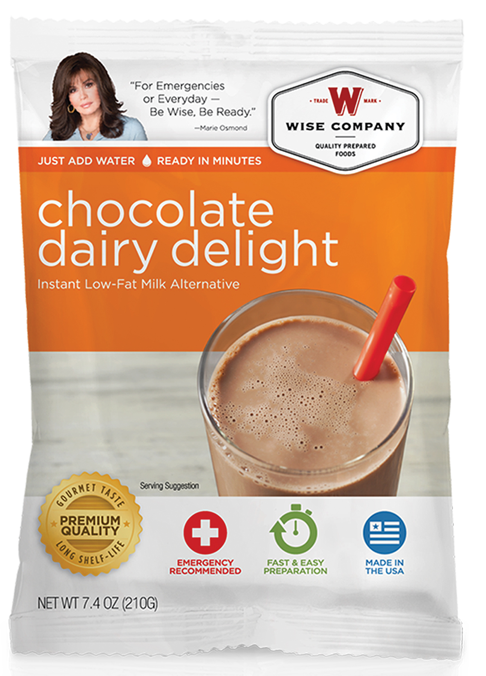 Wise Foods Outdoor Camping Pouch Chocolate Dairy Delight 6 Count