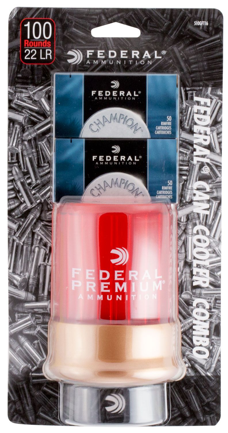 Federal Champion .22 LR 40 GR Solid 100/bx + Can Cooler