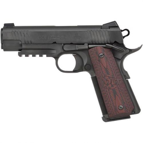 Colt Mfg Rail Gun Commander Stainless 45 ACP 4.3 8+1 Wood Grip SS