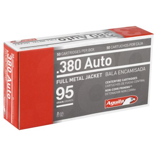 Aguila Handgun Ammuntion .380 Auto 95 gr. FMJ 945 fps 50/ct