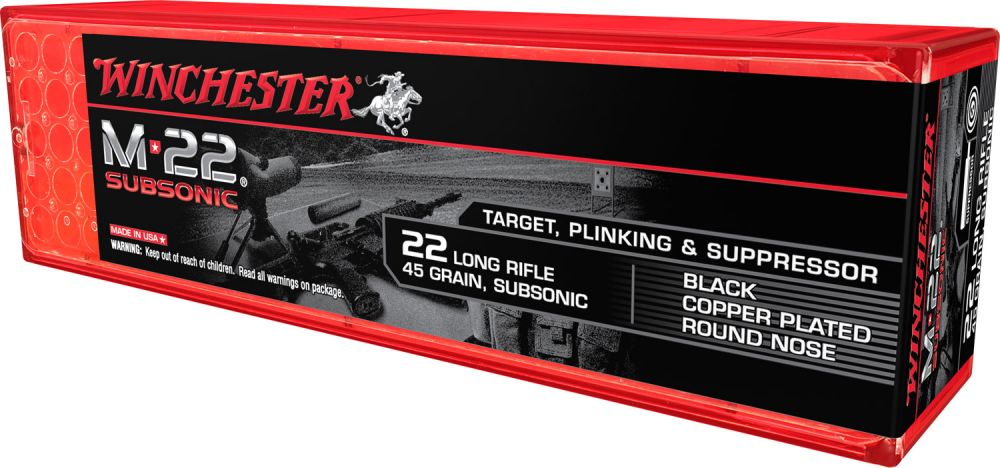 Winchester Ammo M-22 Subsonic .22 LR  40 GR Lead Round Nose 100 Bx/ 20 Cs