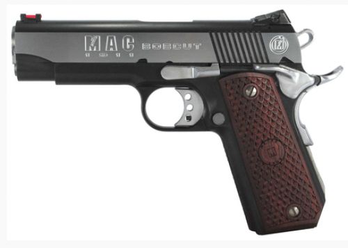 MAC 1911 Bobcut SAO .45 ACP 4.25 8+1 Hardwood w/Logo Black Chrome