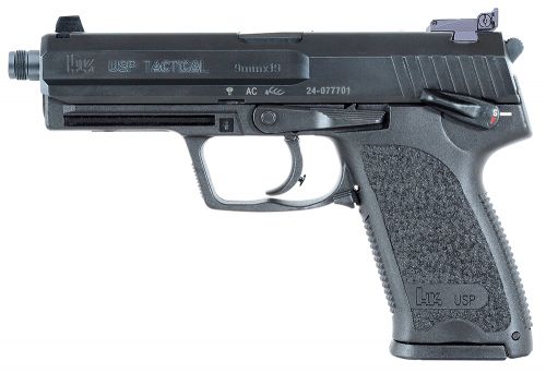 Heckler & Koch H&K USP Tactical 9mm Luger 4.86 15+1 (3) Black Black Steel Slide Black Polymer Grip Night Sights