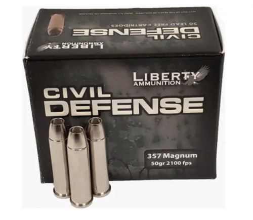 Liberty Ammunition Civil Defense 357 Mag 50 gr Hollow Point (HP) 20 Bx/ 50 Cs