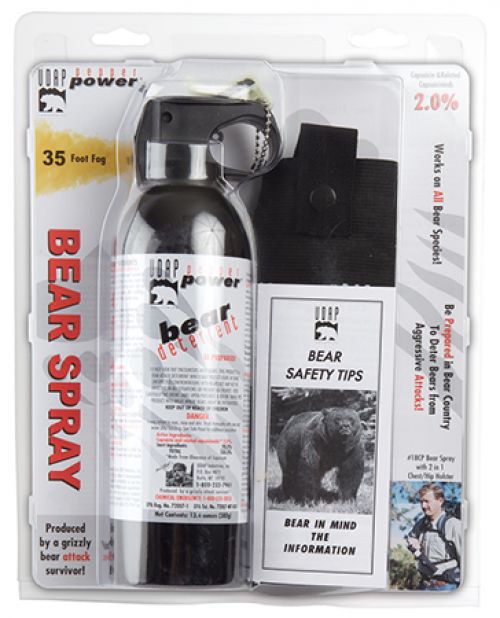 UDAP Super Magnum Bear Spray w/ Chest Holster 13.4oz/380g Up to 35 Ft Blac