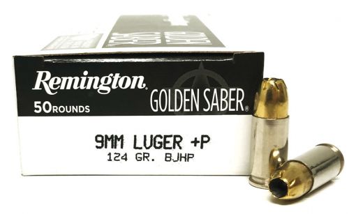 Remington Ammunition Golden Saber 9mm 124 GR Jacketed Hollow Poi