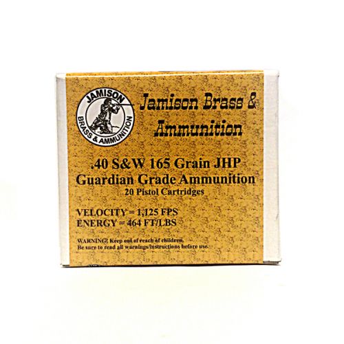 Jamison Guardian Grade 40 Smith & Wesson 165 GR Jacketed Hollow Poin