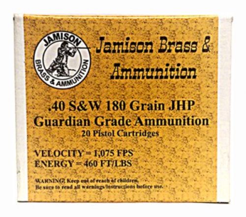 Jamison Guardian Grade 40 Smith & Wesson 180 GR Jacketed Hollow Poin