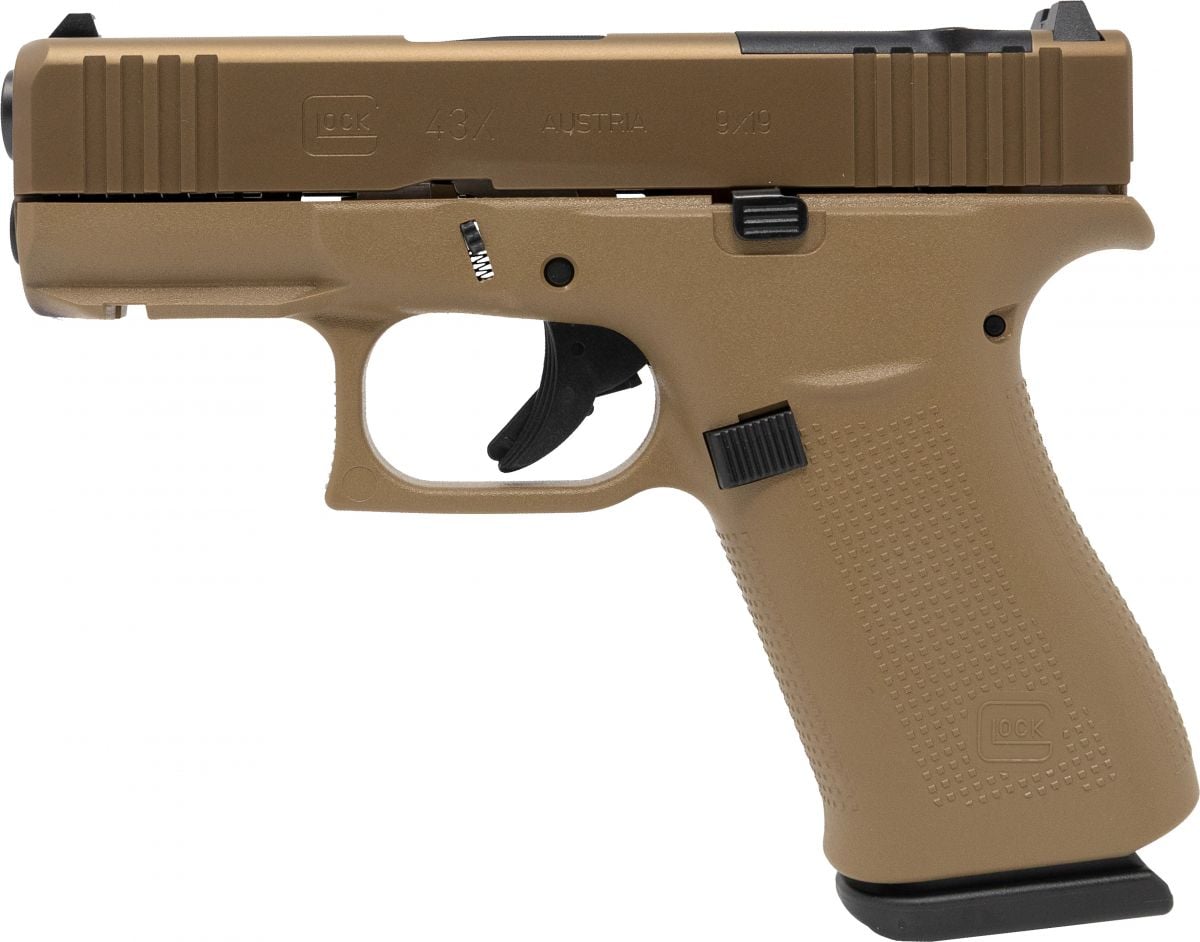 Glock 43x Limited Edition 9mm Pistol, 3.4 Optic Ready, Coyote Tan, 10+1