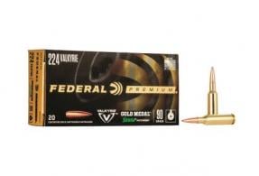 FEDERAL GOLD METAL MATCH  224VLK 90GR SMKBTHP 20RD BOX - GM224VLK1