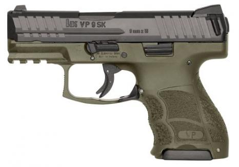 Heckler & Koch H&K VP9 SK 9mm Luger Double 3.39" 10+1 OD Green Interchangeable Backstrap Grip Black Slide