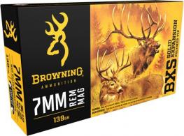 Browning Ammo BXS 7mm Rem Mag 139 gr Terminal Tip 20rd box - B192400071 Browning Ammo BXS 7mm Rem Mag 139 gr Terminal Tip 20rd box - B192400071
