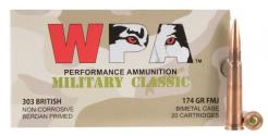 Wolf Military Classic 303 British 174 gr Full Metal Jacket (FMJ) 20 Bx/ 14 Cs - MC303BRITH