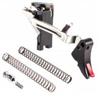 ZEV Fulcrum Adjustable Trigger Drop-In Kit with Red Safety Compatible with For Glock 7, 17C, 17L, 19, 19C, 26, 34 G