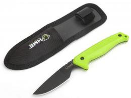 HME Fixed Blade 2.5" 420HC Stainless Steel Black Oxide Caper Thermoplastic Rubber Green