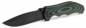 HME HMEKN45PK Pocket Knife Folder 420HC Stainless Steel Black Oxide Drop Point Micarta Green - KN45PK