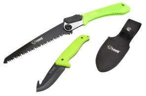 HME KNFSFB Saw and Knife 420HC Stainless Steel Black Oxide Gut Hook/Saw Thermoplastic Rubber Green - 220 HME KNFSFB Saw and Knife 420HC Stainless Steel Black Oxide Gut Hook/Saw Thermoplastic Rubber Green - 220
