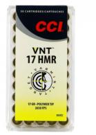 CCI Varmint VNT .17 HMR 17gr Varmint Tipped 50ct CCI Varmint VNT .17 HMR 17gr Varmint Tipped 50ct