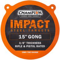 Champion Targets 44913 Center Mass Gong 15" Pistol/Rifle Gray AR500 Steel Gong 3/8" Thick Hanging - 526