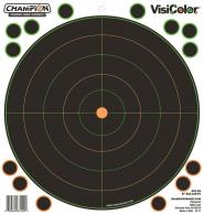 Champion Targets VisiColor Self-Adhesive Paper 8" Bullseye Orange/Black 5 Pack - 46136